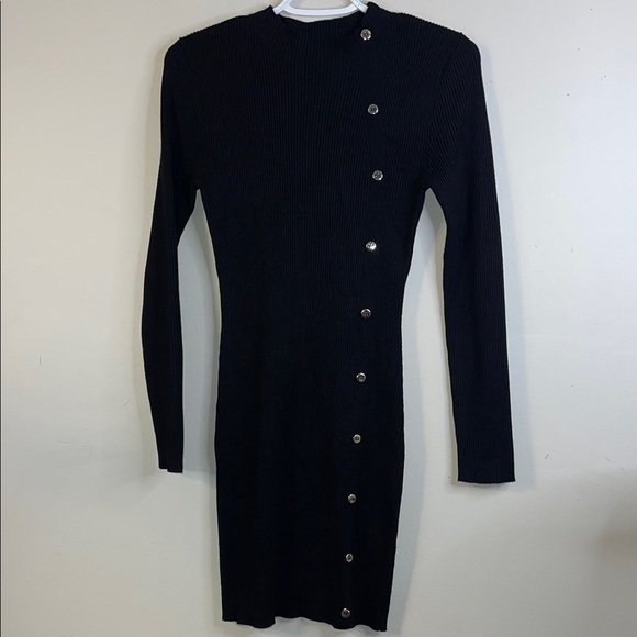 Full Circle Trends Dresses & Skirts - Full Circle Trends Black Ribbed Long Sleeve Sweater Dress Large #42